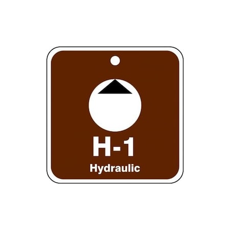 Accuform Energy Source ID Tag, H-1 Hydraulic, 2.5" X 2.5", Adhesive Dura-Poly, 5/PK TDK501XVM